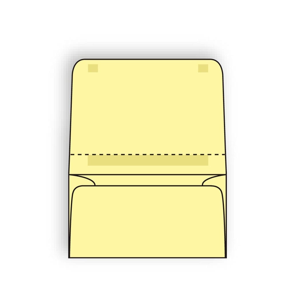Open Side Dual Purpose Mailer Envelopes, 4-1/4" x 6-1/2" 24# Canary Pastel, Large Flaps w/ Spot Seal & Perf (Box of 500)