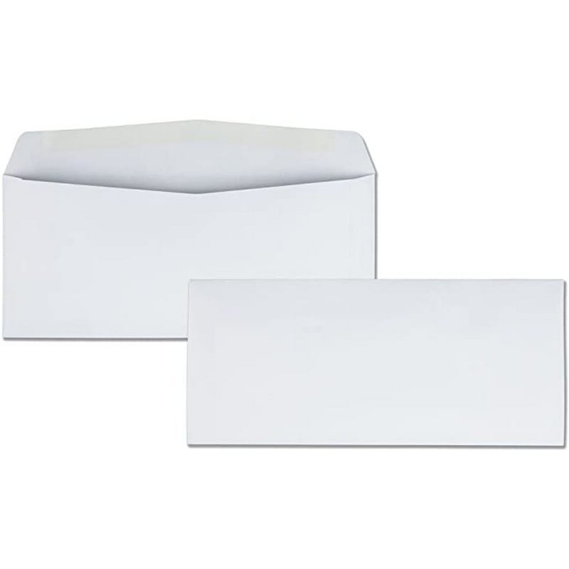 #10 Regular Side Seam Business Envelopes, 4-1/8" x 9-1/2", 24#, White, No Window (Box of 500)