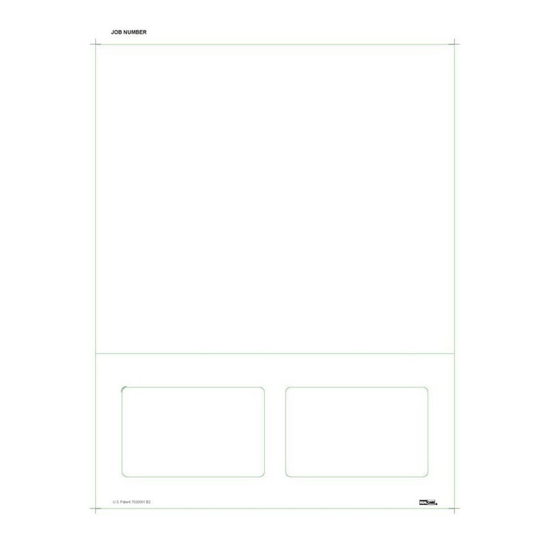 8-1/2" x 11" RealCard cutsheet, 2-Up, Laser Simplex/Duplex Printable, Blank Stock (Carton of 250)