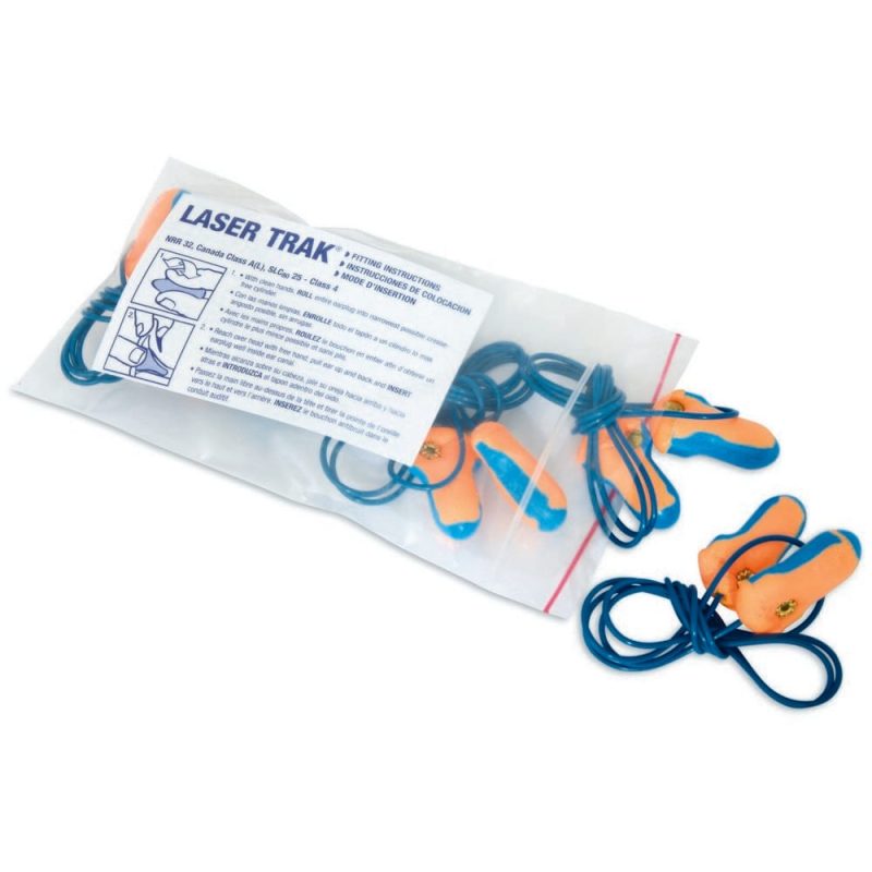 Howard Leight Laser Track Metal Detectable Corded Ear Plug, 32 NRR (100 per Box, 10 Boxes per Case)