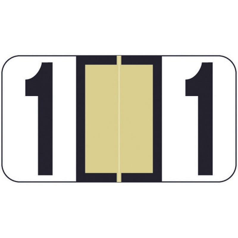 Reynolds & Reynolds RRNM Compatible Numeric "1" Labels, Laminated Stock, 1-5/8" x 7/8" Individual Numbers - Roll of 500