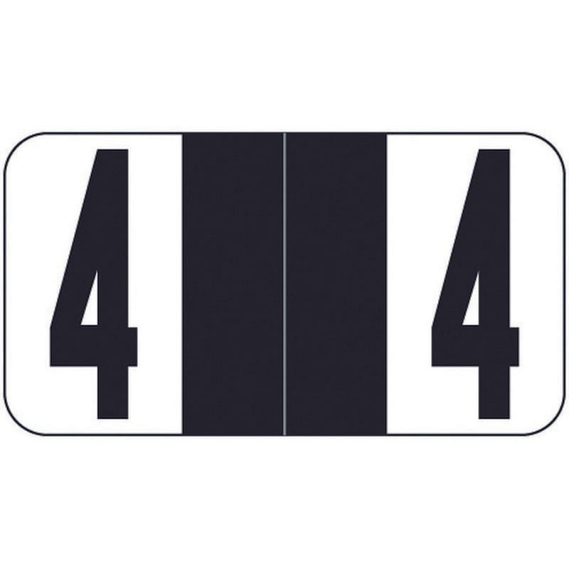 Reynolds & Reynolds RRNM Compatible Numeric "4" Labels, Laminated Stock, 1-5/8" x 7/8" Individual Numbers - Roll of 500
