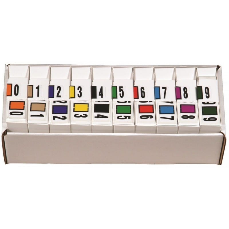 Reynolds & Reynolds RRNM Compatible Numeric "0-9" Labels, Laminated Stock, 1-5/8" x 7/8" (Roll of 500)