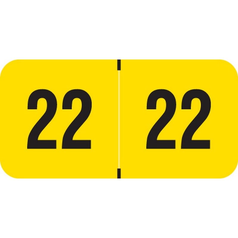 Reynolds & Reynolds Compatible "22" Yearband Labels, 1-1/2" X 3/4" - 500 per Roll