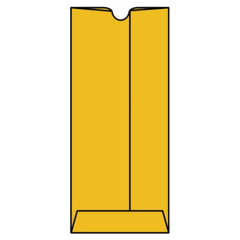 Open End Thumb Cut Envelopes, 6" x 9", 28#, Tan / Brown Kraft, Center Seam (Box of 500)
