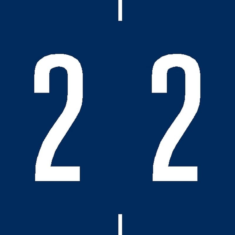Ames Compatible "2" Numeric Labels, Laminated Stock, 1-7/8" X 1-7/8" Individual Numbers - Roll of 500 - Image 2