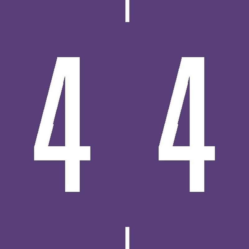 Ames Compatible "4" Numeric Labels, Laminated Stock, 1-7/8" X 1-7/8" Individual Numbers - Roll of 500 - Image 2