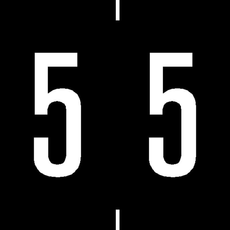 Ames Compatible "5" Numeric Labels, Laminated Stock, 1-7/8" X 1-7/8" Individual Numbers - Roll of 500