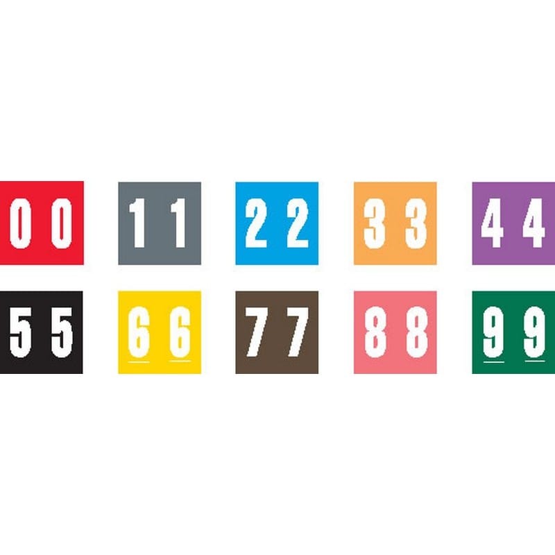 Ames Compatible Numeric Labels, Laminated Stock, 1-7/8" X 1-7/8" Individual Numbers - Roll of 500