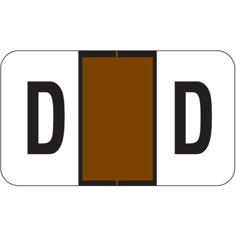 Tab 0200 Compatible "D" Labels, Laminated Stock, 15/16" X 1-5/8", Individual Letters - Pack of 240