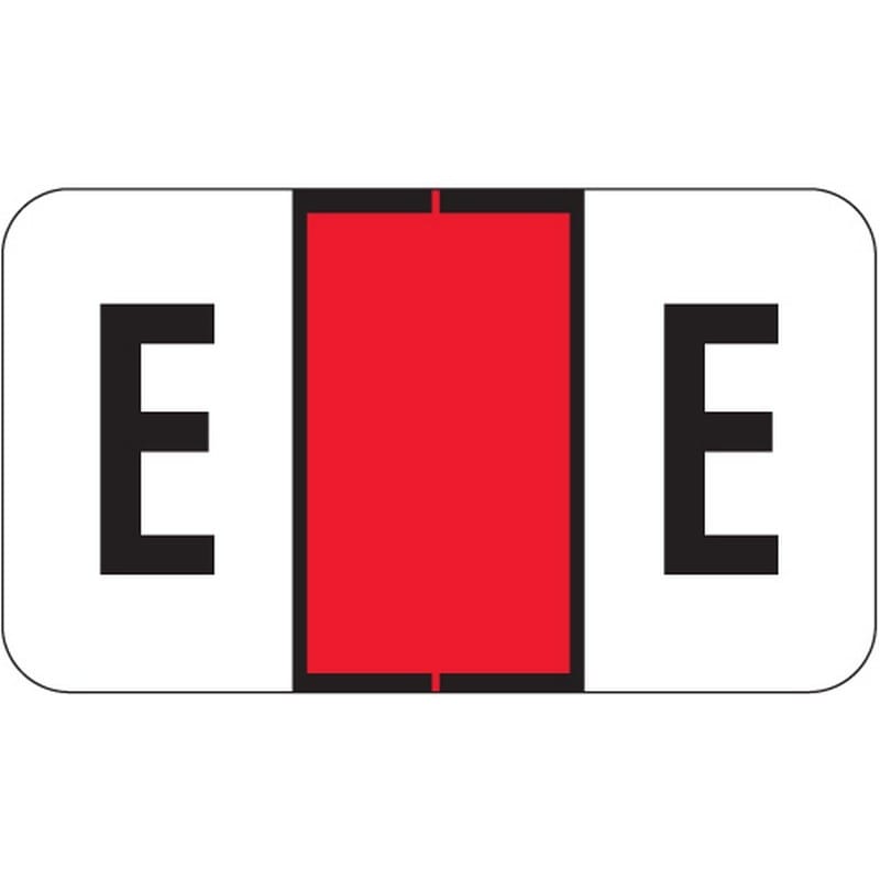 Jeter 0200 Compatible "E" Labels, Laminated Stock, 15/16" X 1-5/8" Individual Letters - Roll of 500