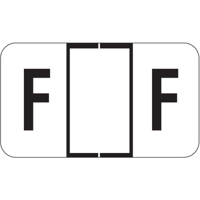 Tab 0200 Compatible "F" Labels, Laminated Stock, 15/16" X 1-5/8", Individual Letters - Pack of 240