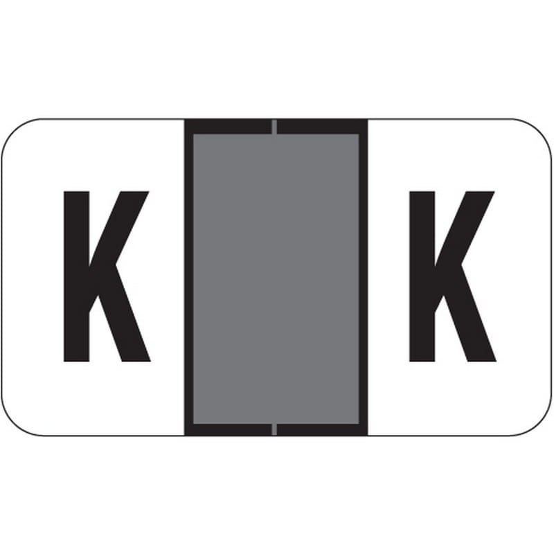 Jeter 0200 Compatible "K" Labels, Laminated Stock, 15/16" X 1-5/8" Individual Letters - Roll of 500