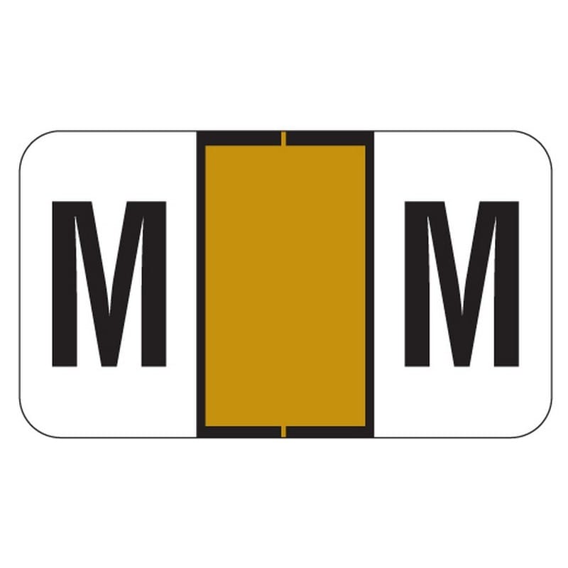 Jeter 0200 Compatible "M" Labels, Laminated Stock, 15/16" X 1-5/8" Individual Letters - Roll of 500