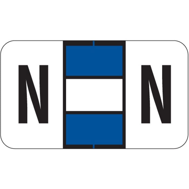 Tab 0200 Compatible "N" Labels, Laminated Stock, 15/16" X 1-5/8", Individual Letters - Pack of 240