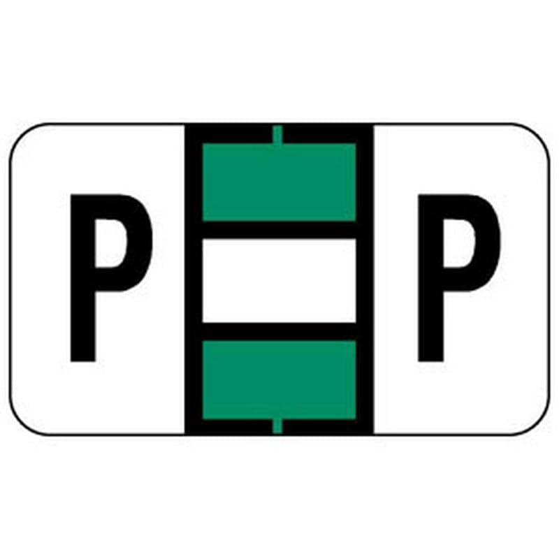 Jeter 0200 Compatible "P" Labels, Laminated Stock, 15/16" X 1-5/8" Individual Letters - Roll of 500