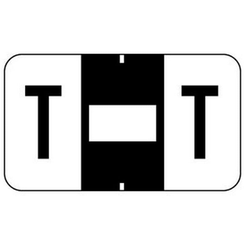 Tab 0200 Compatible "T" Labels, Laminated Stock, 15/16" X 1-5/8", Individual Letters - Pack of 240