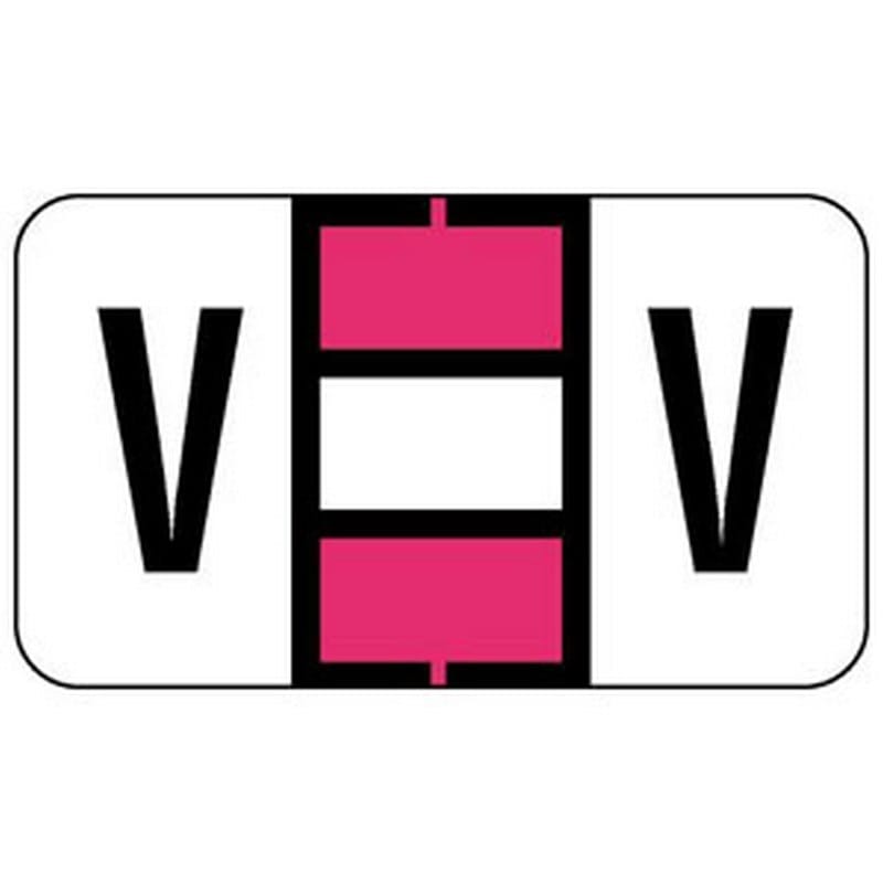 Jeter 0200 Compatible "V" Labels, Laminated Stock, 15/16" X 1-5/8" Individual Letters - Roll of 500 - Image 2