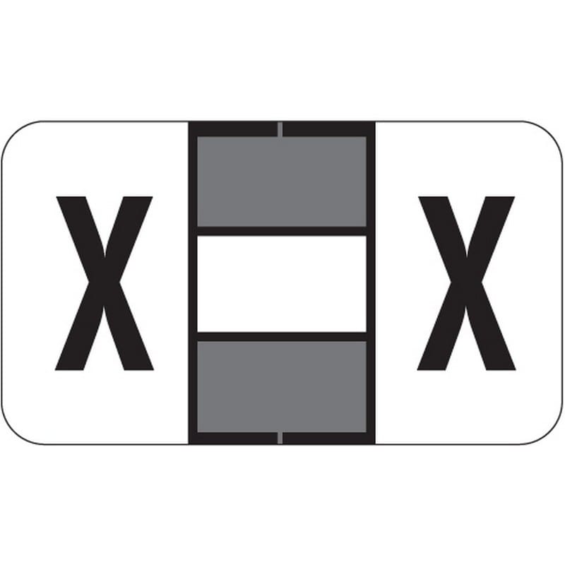 Jeter 0200 Compatible "X" Labels, Laminated Stock, 15/16" X 1-5/8" Individual Letters - Roll of 500