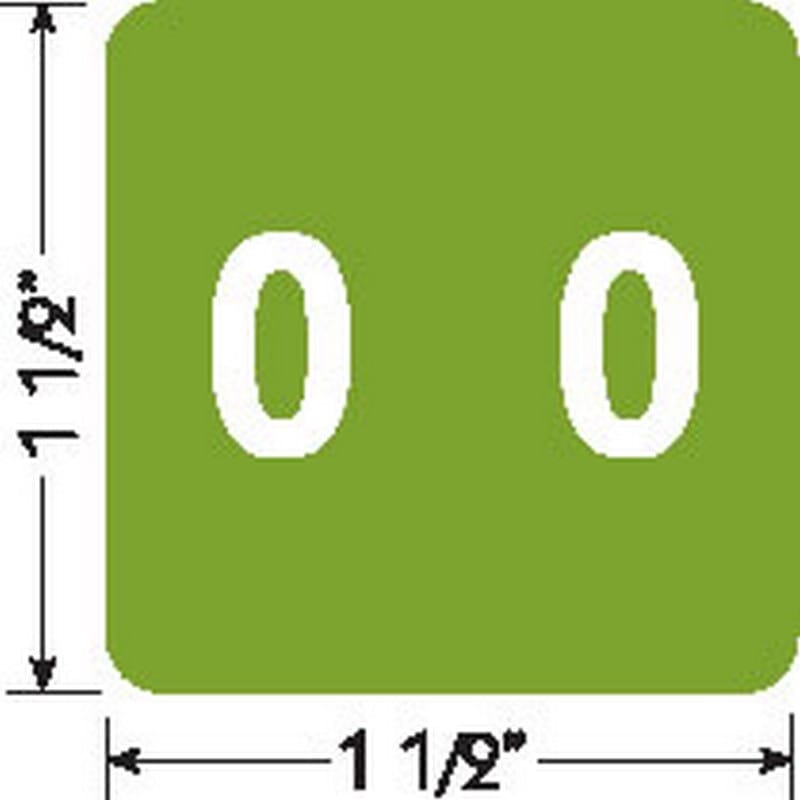 Acme Compatible "0" Numeric Labels, Laminated Stock, 1-1/2" X 1-1/2" Individual Numbers - Roll of 500