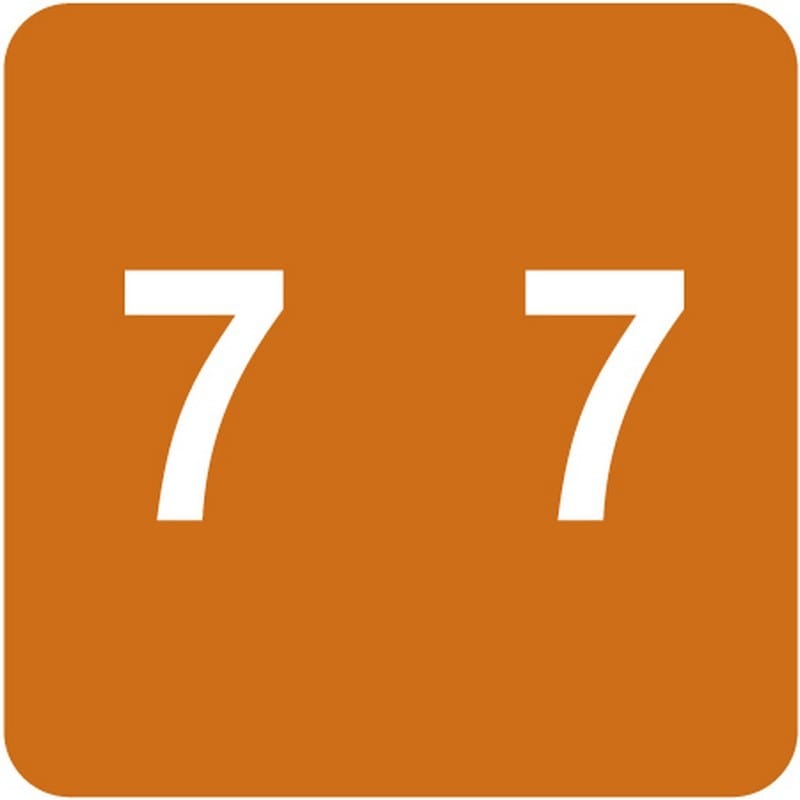 Acme Compatible "7" Numeric Labels, Laminated Stock, 1-1/2" X 1-1/2" Individual Numbers - Roll of 500 - Image 2