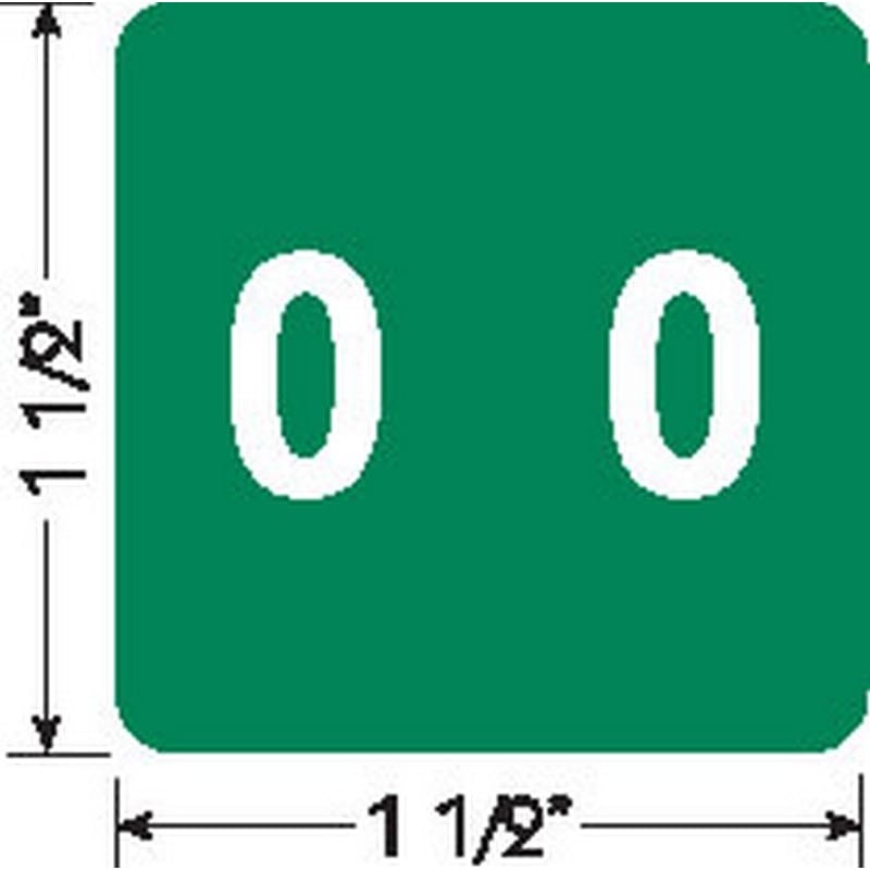 Data Visible Acme Compatible "0" Numeric Labels, Laminated Stock, 1-1/2" X 1-1/2" Individual Numbers - Roll of 500