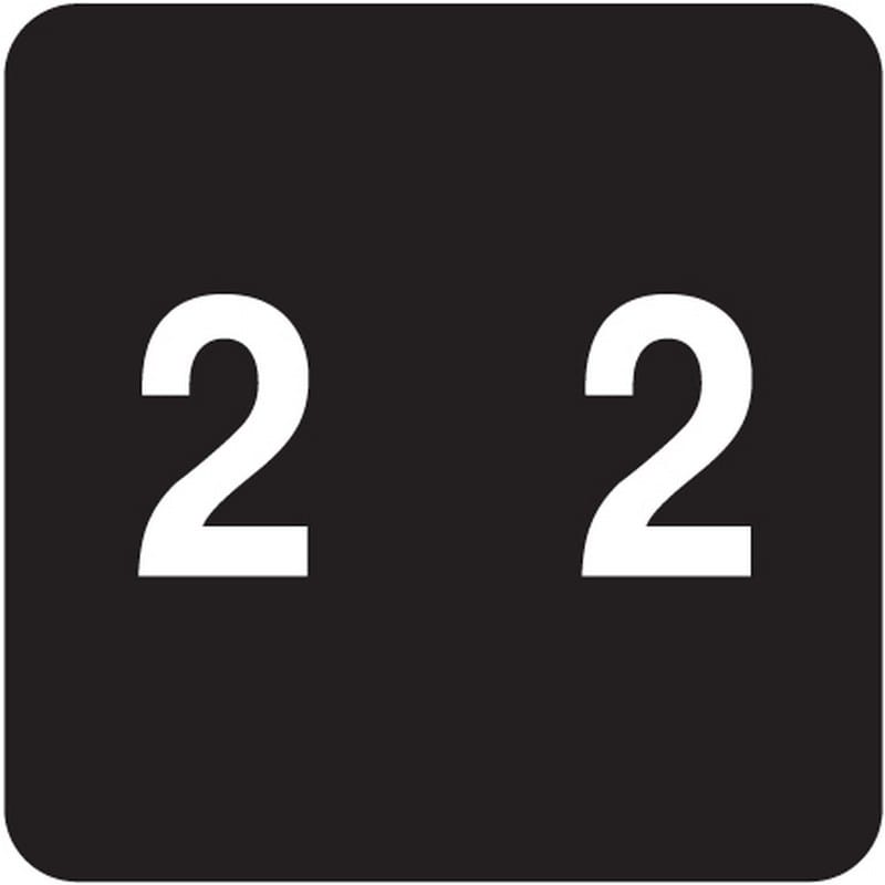 Data Visible Acme Compatible "2" Numeric Labels, Laminated Stock, 1-1/2" X 1-1/2" Individual Numbers - Roll of 500 - Image 2