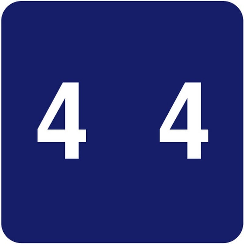 Data Visible Acme Compatible "4" Numeric Labels, Laminated Stock, 1-1/2" X 1-1/2" Individual Numbers - Roll of 500