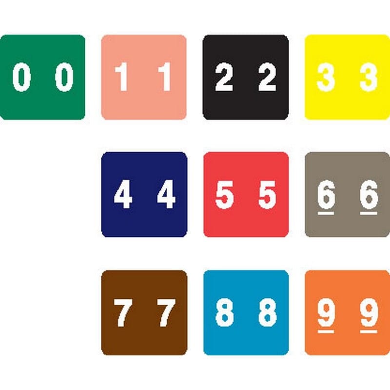 Data Visible Acme Compatible Numeric Labels, Laminated Stock, 1-1/2" X 1-1/2" Individual Numbers - Roll of 500