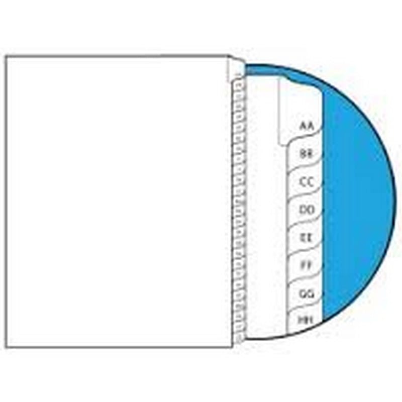 Letters AA-ZZ Collated Legal Index Divider Sets, Letter Size Side Tab, 1/26th Cut, 26 Tabs per Set (Box of 10 Sets)