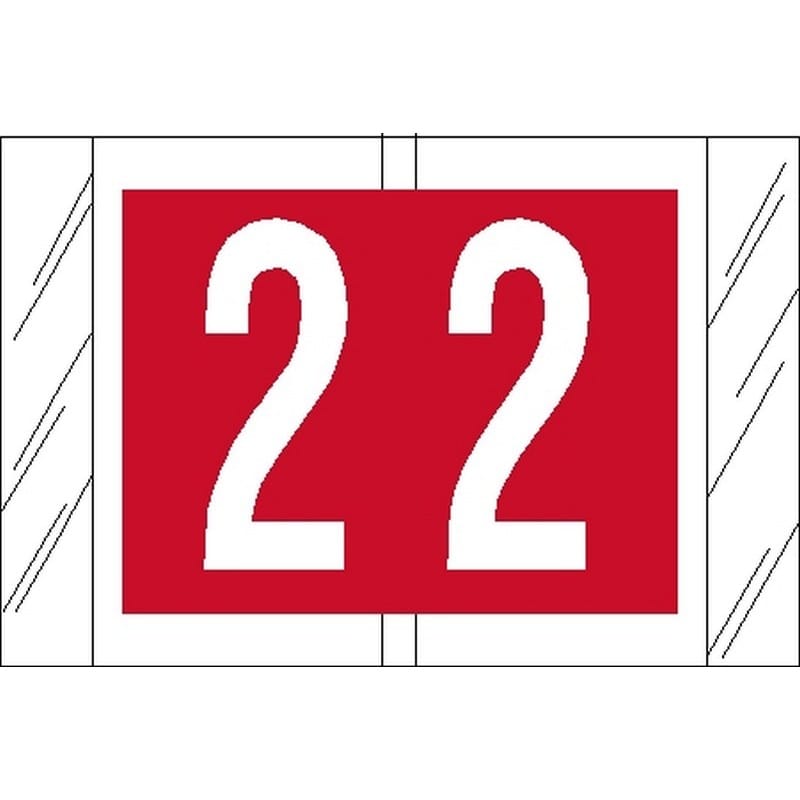 Tabbies Compatible "2" Numeric Labels, Laminated Stock, 1" X 1-1/2" Individual Numbers - Roll of 500