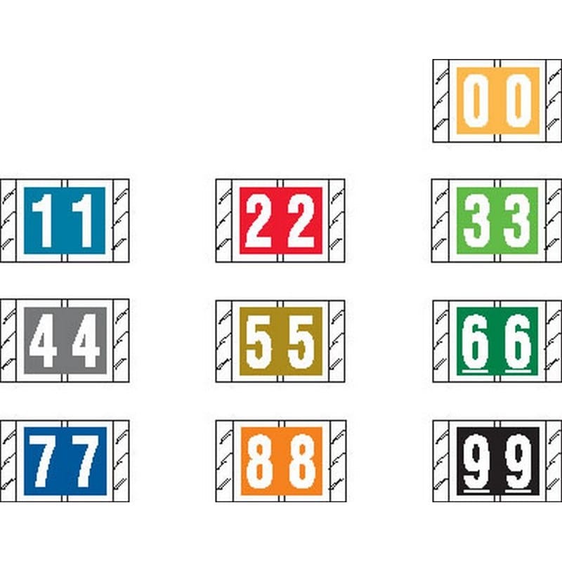 Tabbies Compatible Numeric Labels, Laminated Stock, 1" X 1-1/2", Starter Set - 10 Rolls of 500