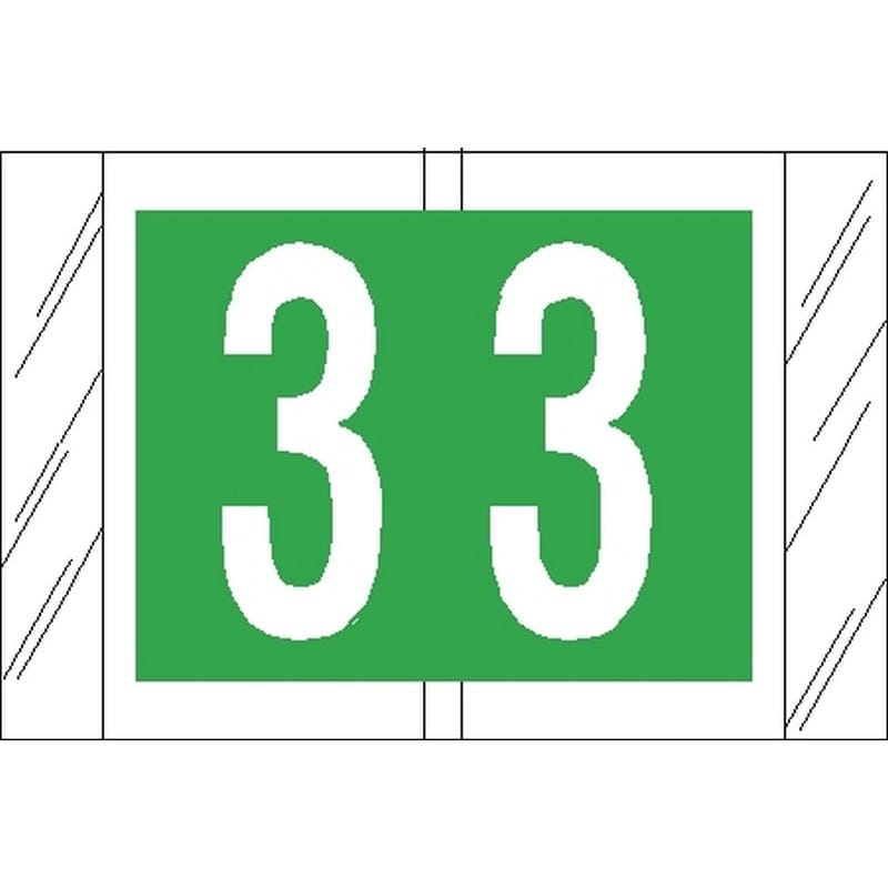 Tabbies Compatible "3" Numeric Labels, Laminated Stock, 1" X 1-1/2" Individual Numbers - Roll of 500 - Image 2