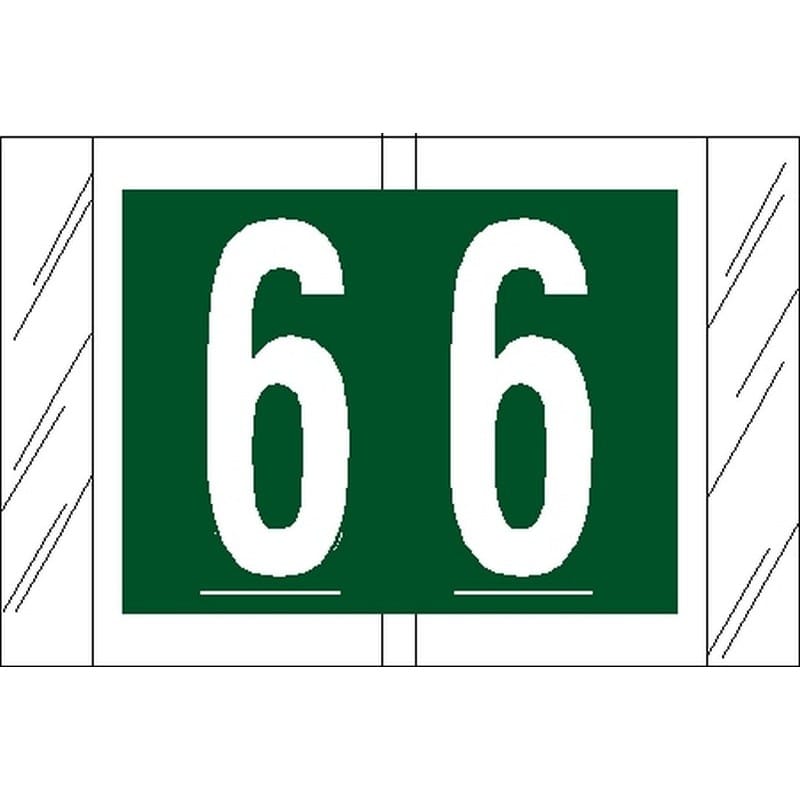 Tabbies Compatible "6" Numeric Labels, Laminated Stock, 1" X 1-1/2" Individual Numbers - Roll of 500