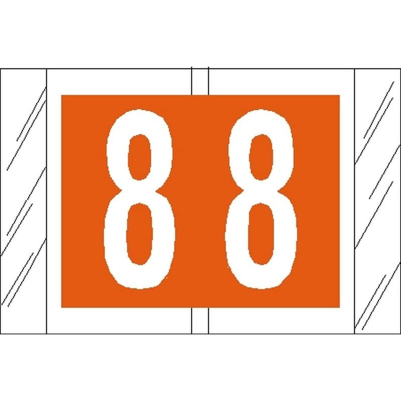 Tabbies Compatible "8" Numeric Labels, Laminated Stock, 1" X 1-1/2" Individual Numbers - Roll of 500