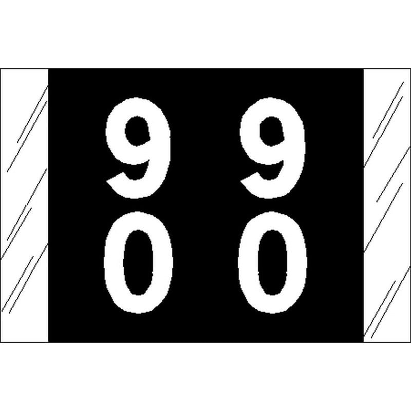 Tabbies Compatible Double Digit "90" Labels, Laminated Stock, 1" X 1-1/2" Individual Numbers - Roll of 500 - Image 2