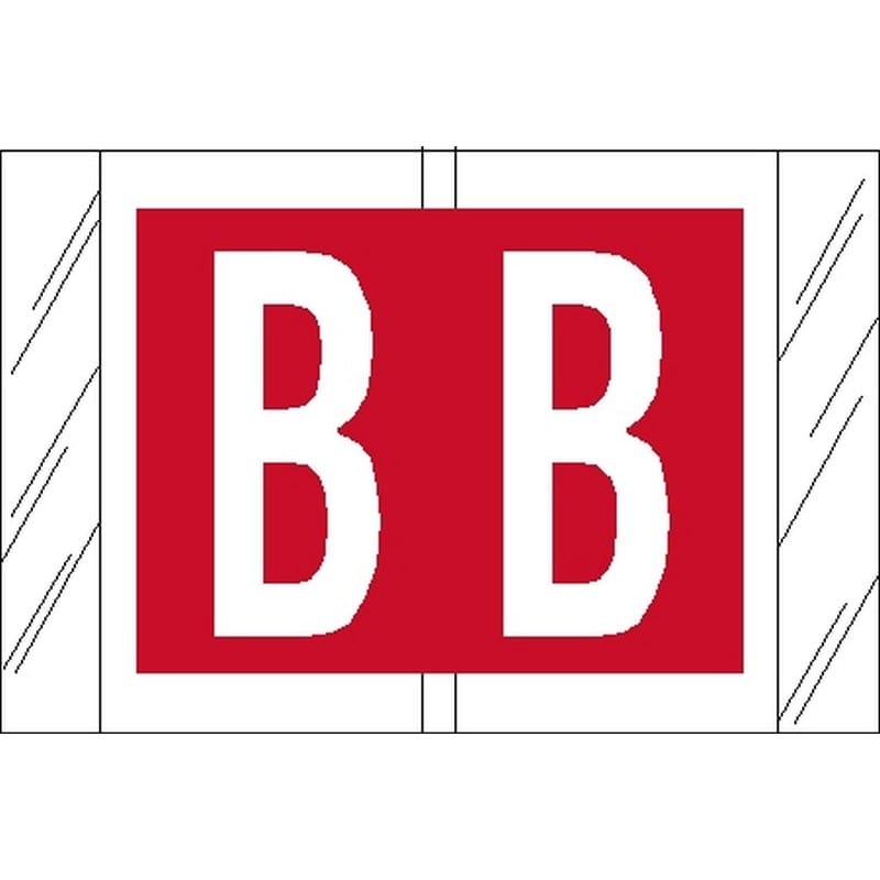 Tabbies Compatible "B" Labels, Laminated Stock, 1" X 1-1/2" Individual Letters - Roll of 500