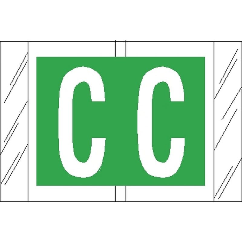 Tabbies Compatible "C" Labels, Laminated Stock, 1" X 1-1/2" Individual Letters - Roll of 500
