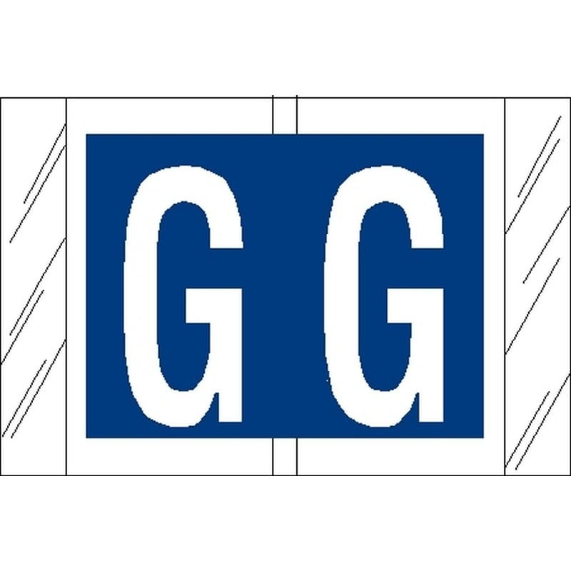Tabbies Compatible "G" Labels, Laminated Stock, 1" X 1-1/2" Individual Letters - Roll of 500