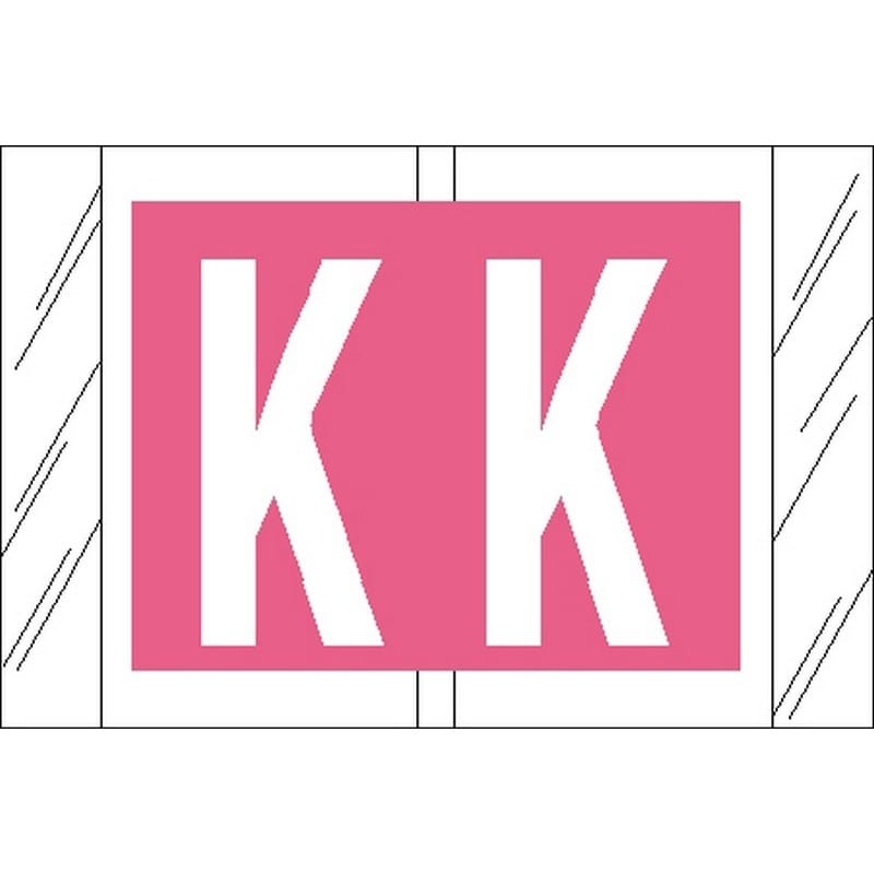 Tabbies Compatible "K" Labels, Laminated Stock, 1" X 1-1/2" Individual Letters - Roll of 500