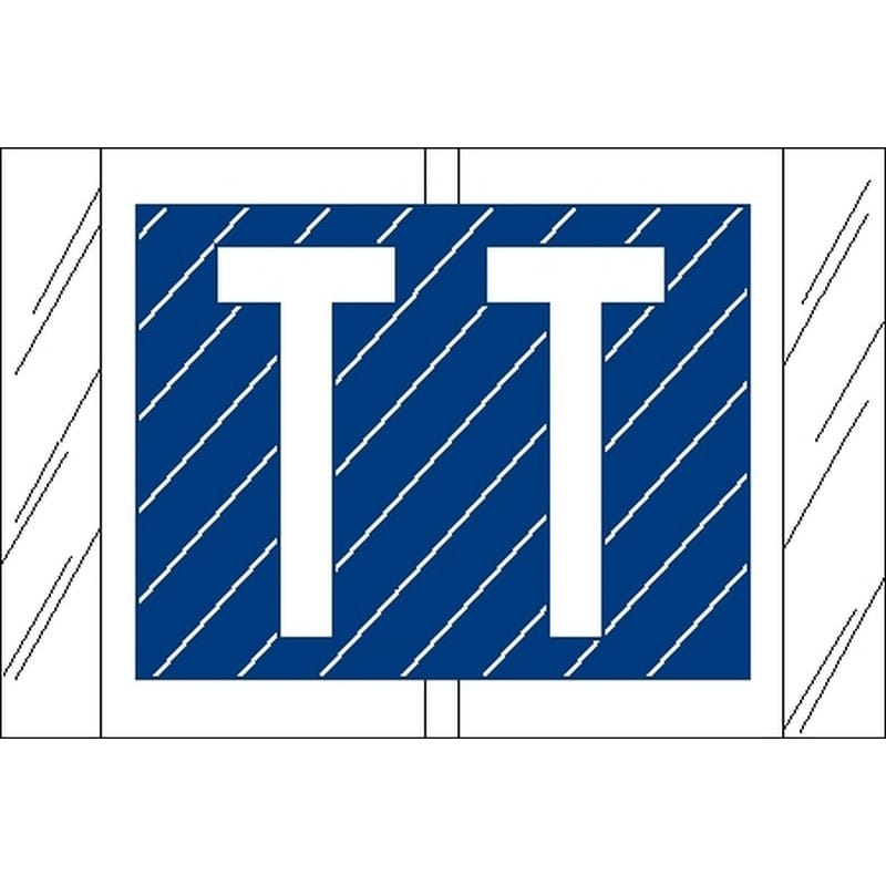 Tabbies Compatible "T" Labels, Laminated Stock, 1" X 1-1/2" Individual Letters - Roll of 500