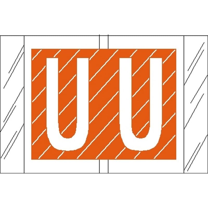 Tabbies Compatible "U" Labels, Laminated Stock, 1" X 1-1/2" Individual Letters - Roll of 500 - Image 2