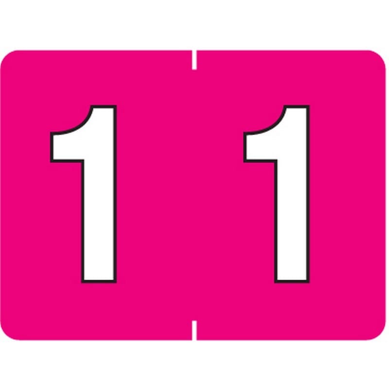 Tab Compatible Mini Numeric "1" Labels, Vinyl Kimdura Stock, 1/2" X 1" Individual Numbers - Roll of 500