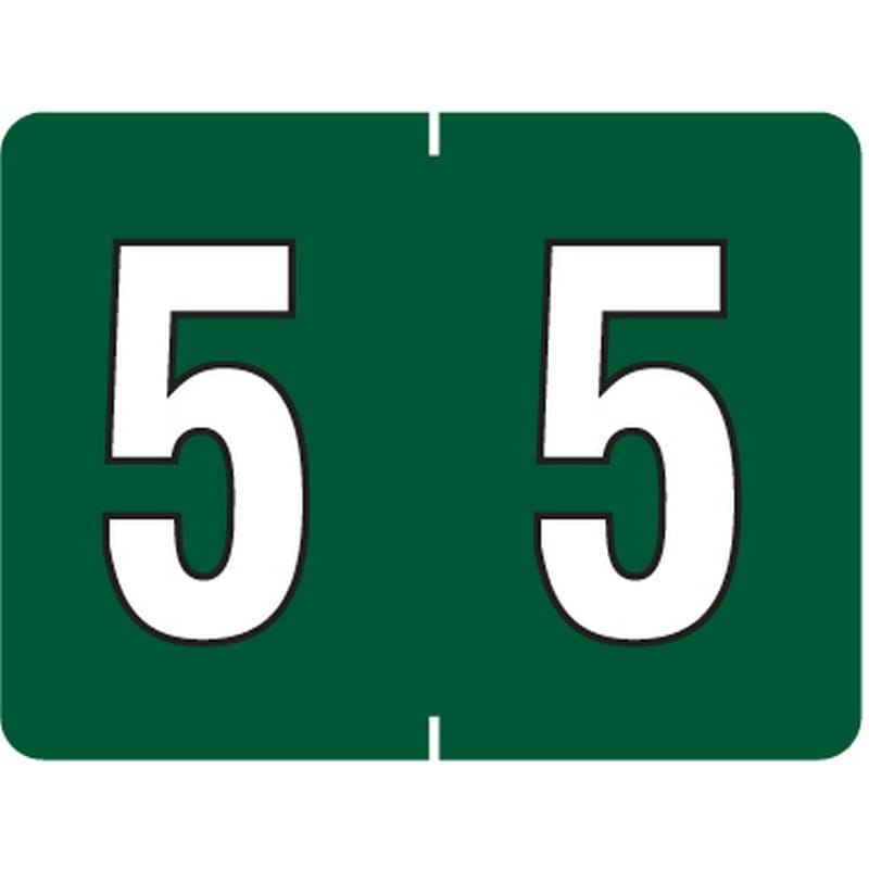 Tab Compatible Mini Numeric "5" Labels, Vinyl Kimdura Stock, 1/2" X 1" Individual Numbers - Roll of 500 - Image 2