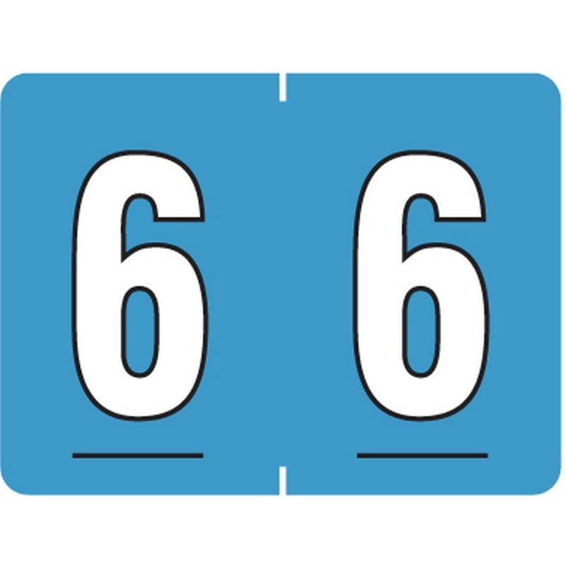 Tab Compatible Mini Numeric "6" Labels, Vinyl Kimdura Stock, 1/2" X 1" Individual Numbers - Roll of 500 - Image 2