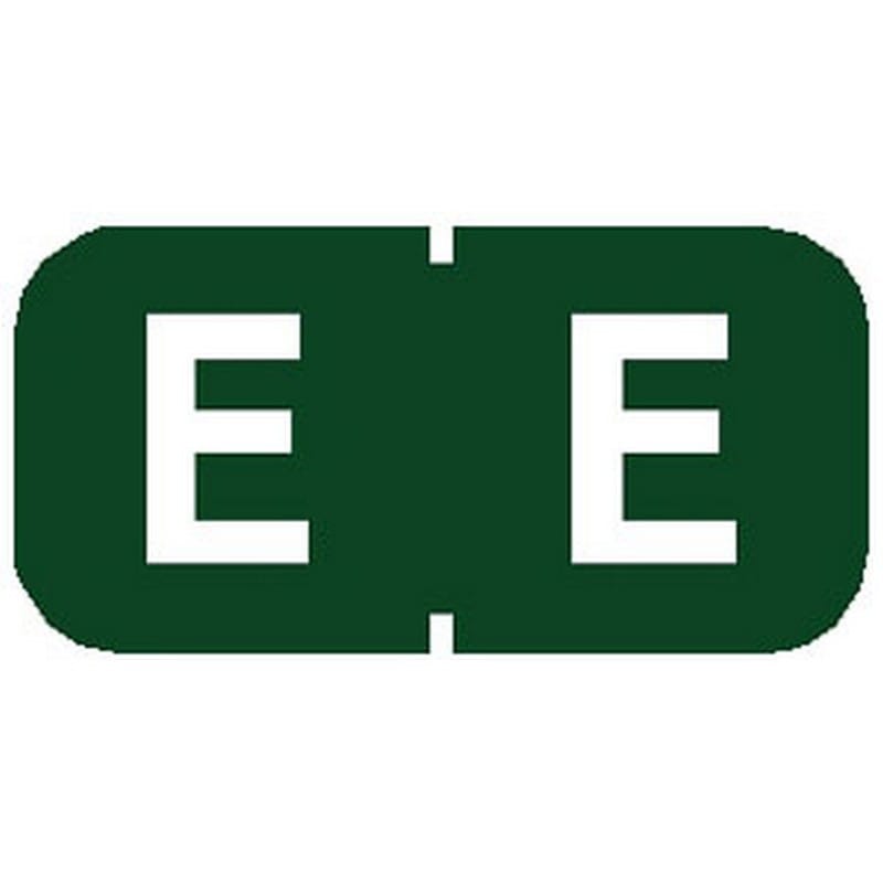 Tab Compatible Mini "E" Labels, Vinyl Kimdura Stock, 1/2" X 1" Individual Letters - Roll of 500 - Image 2