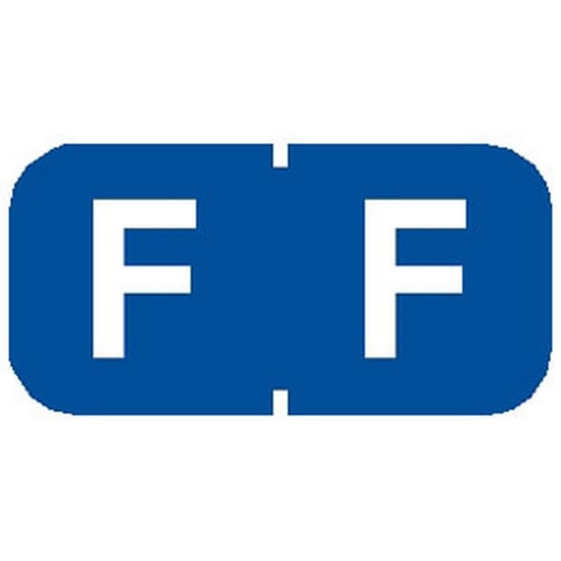 Tab Compatible Mini "F" Labels, Vinyl Kimdura Stock, 1/2" X 1" Individual Letters - Roll of 500