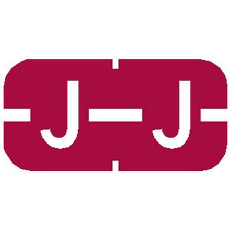 Tab Compatible Mini "J" Labels, Vinyl Kimdura Stock, 1/2" X 1" Individual Letters - Roll of 500