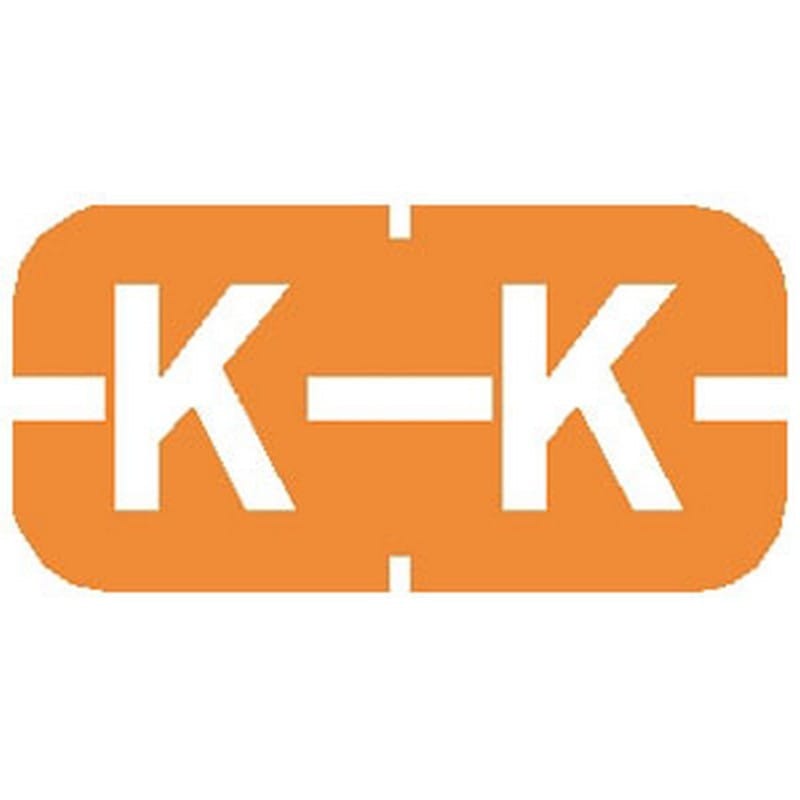 Tab Compatible Mini "K" Labels, Vinyl Kimdura Stock, 1/2" X 1" Individual Letters - Roll of 500 - Image 2