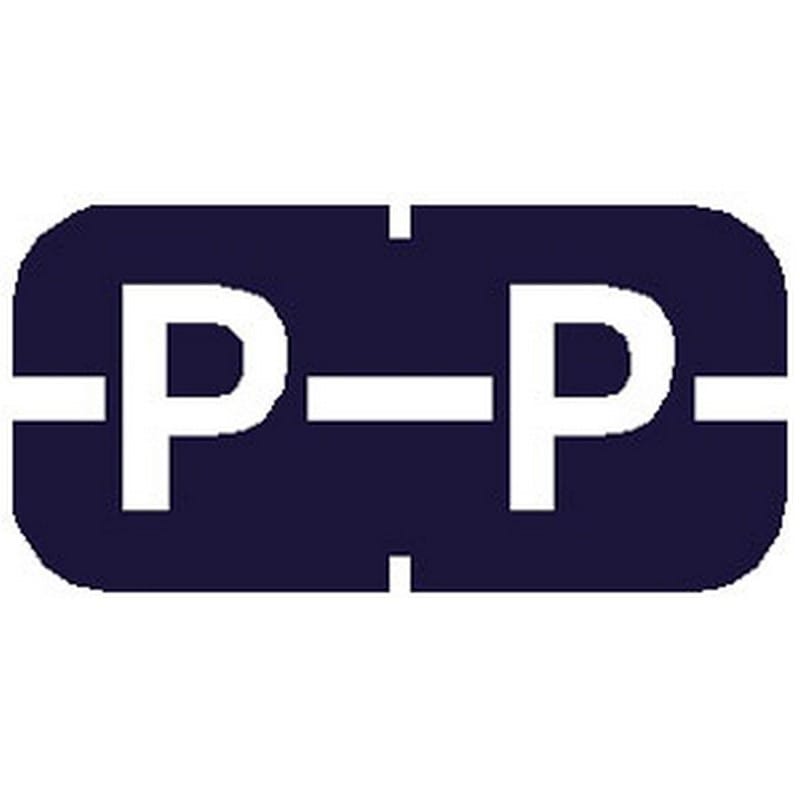 Tab Compatible Mini "P" Labels, Vinyl Kimdura Stock, 1/2" X 1" Individual Letters - Roll of 500 - Image 2